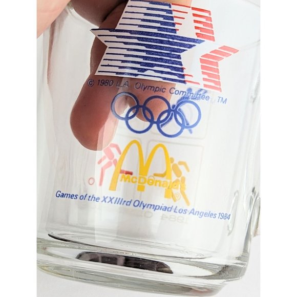 Vintage 1984 Summer Olympics Clear Glass Mug McDonalds Collector Cup Los Angeles - Picture 5 of 7